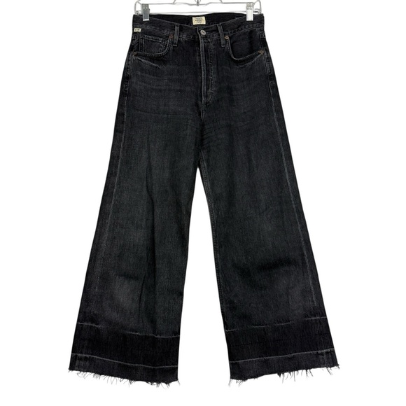 Citizens Of Humanity Sacha High Rise Wide Leg Denim Jeans Baggy Relaxed Raw Hem - Picture 2 of 12